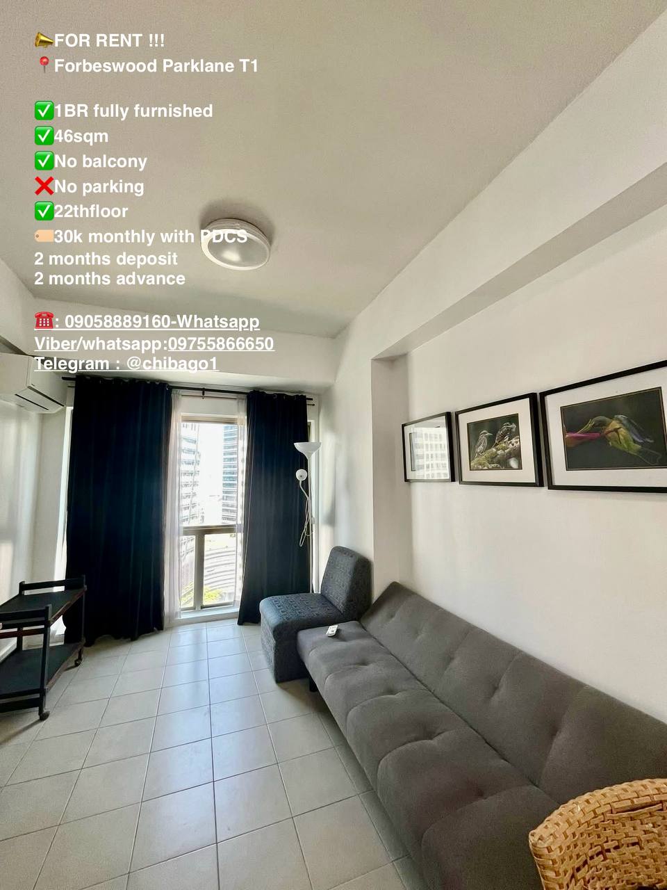 Unit 22, Forbeswood Parklane Tower One, BGC, Taguig City